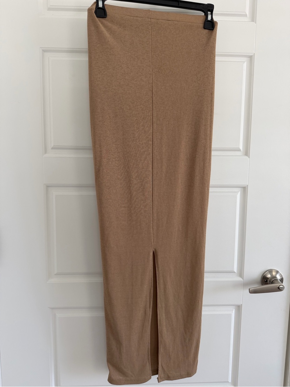 Princess Polly Neutral Tan Maxi Skirt with Back Slit